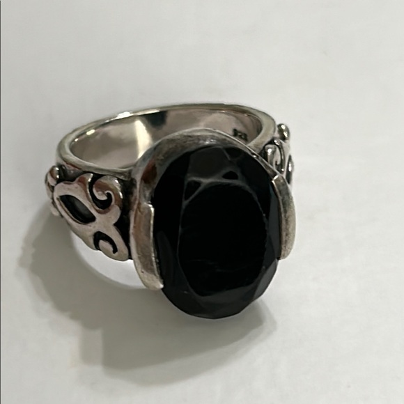 Silpada Sterling Silver Black Chalcedony Onyx Ring Size 7 - Picture 1 of 5